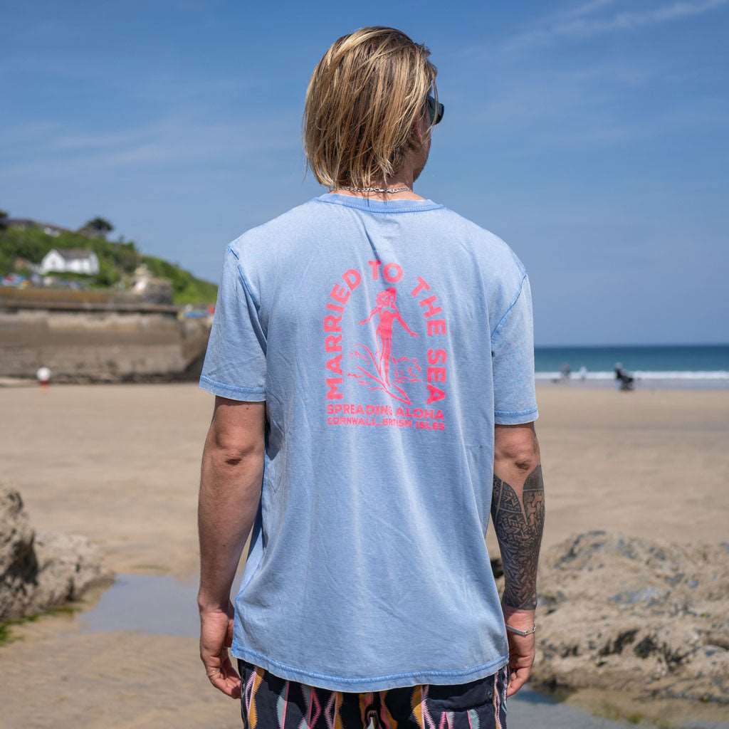 Surfer Girl Dyed T-Shirt | Swimmer Blue -  - Married to the Sea Surf Shop -