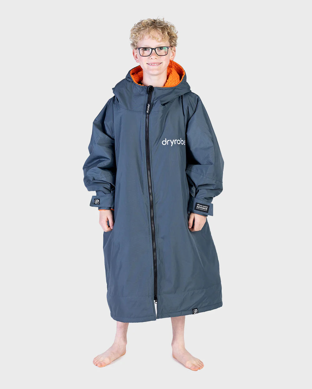 Dryrobe Kids - Dark Grey/Orange | Long Sleeve