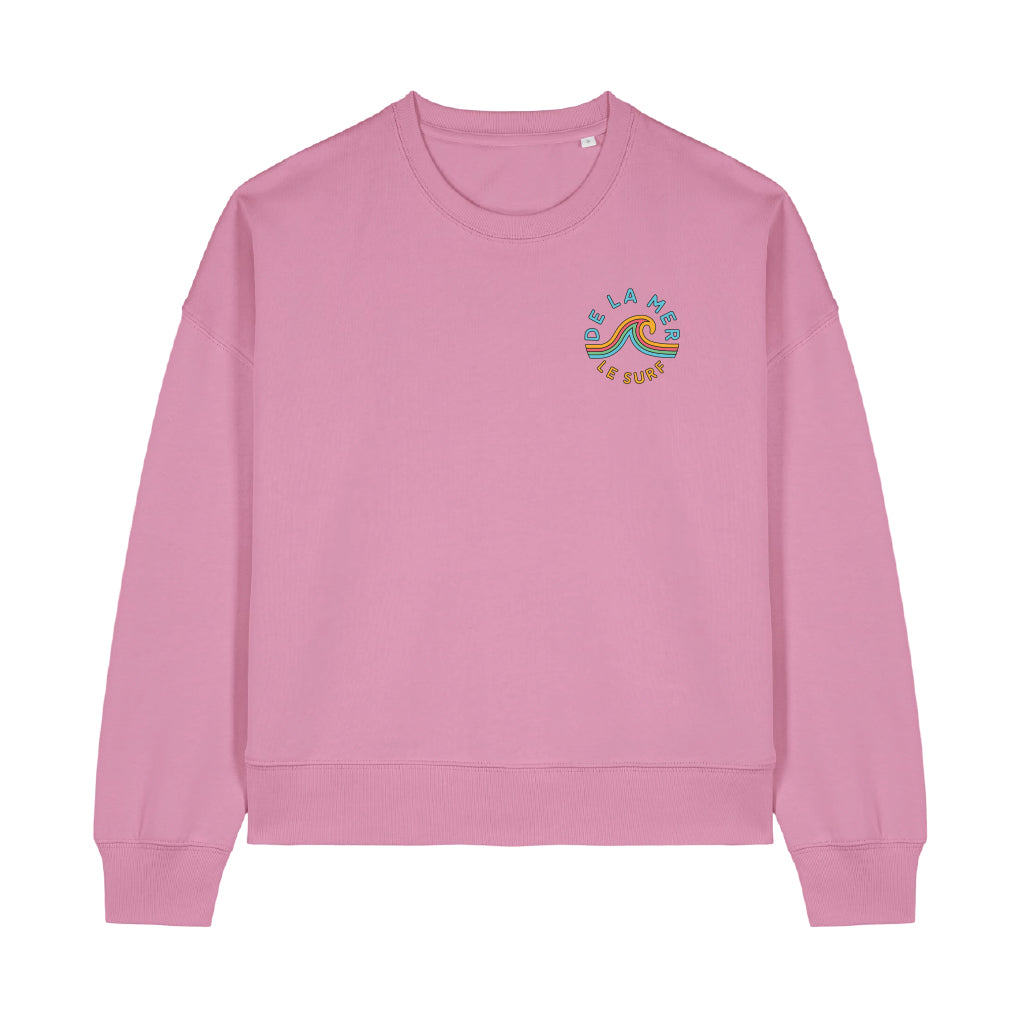 Le Surf - De La Mer Wave Womens Crew | Bubble Pink