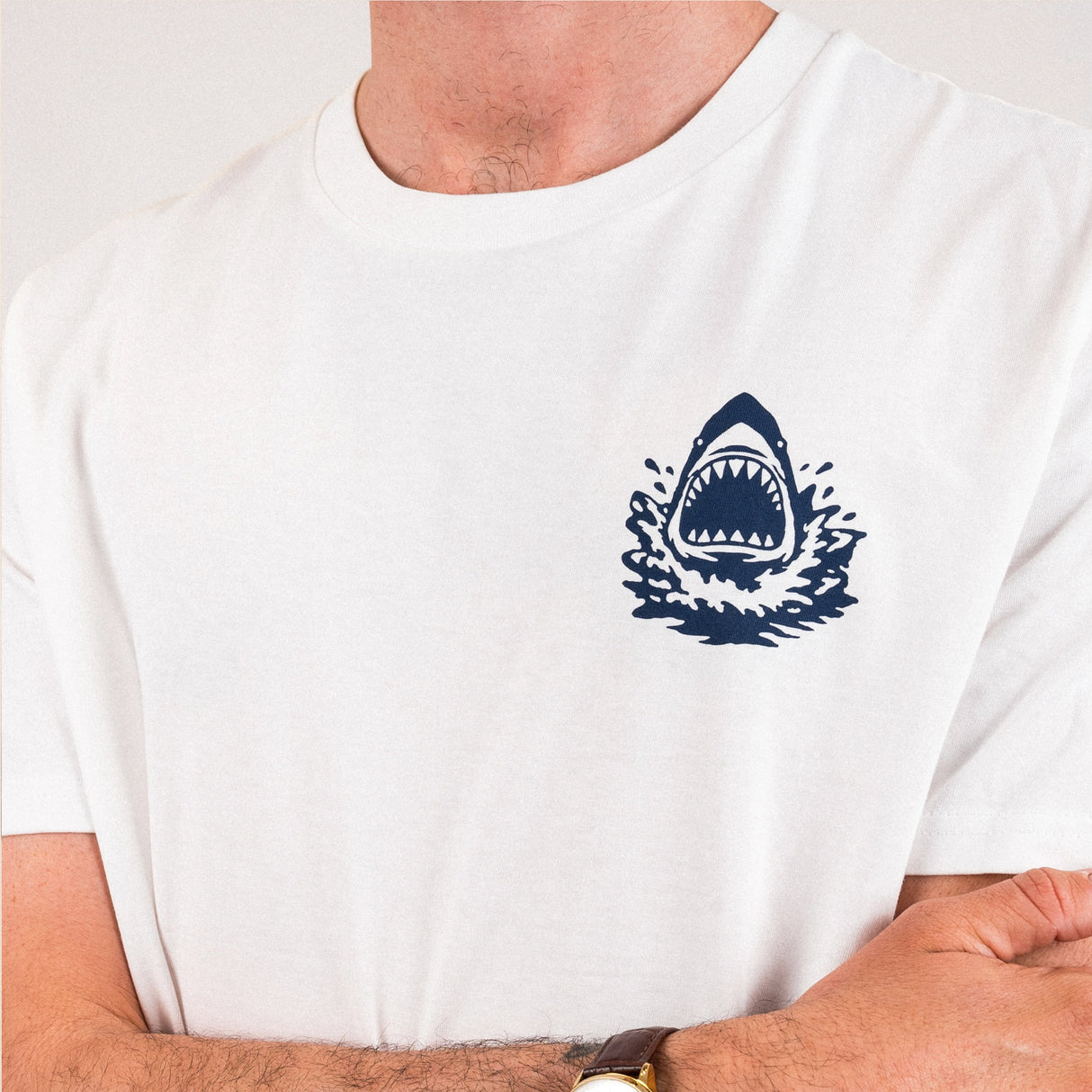 Sharks & Stripes Unisex T-Shirt - Off White | Married to the Sea