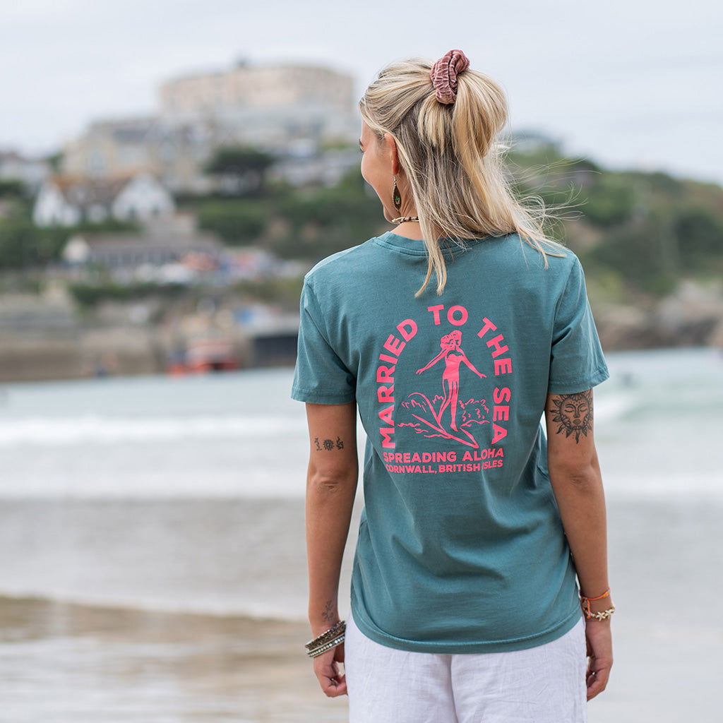 Surfer Girl T-Shirt | Aged Teal -  - Married to the Sea Surf Shop - 