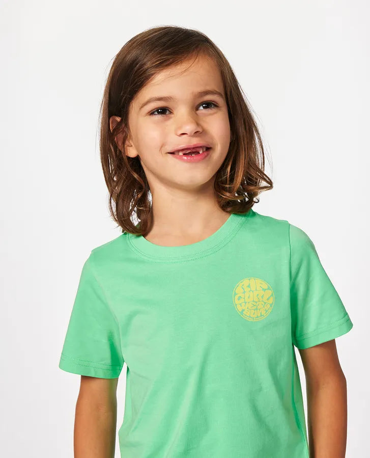 Rip Curl Wetsuit Icon Tee -Kids | Neon Green