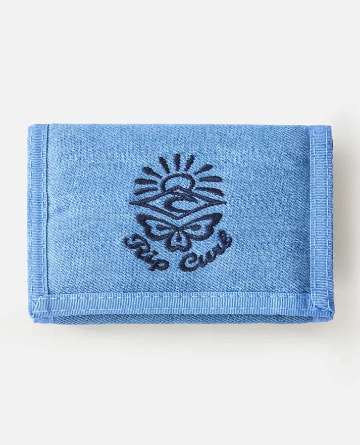 Rip Curl Distressed Denim Wallet | Mid Blue