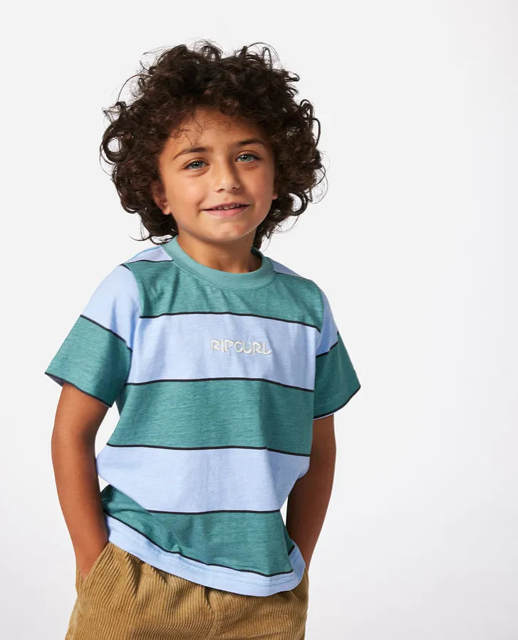 Rip Curl Grom Energy Stripe Tee - Boy | Blue Lagoon
