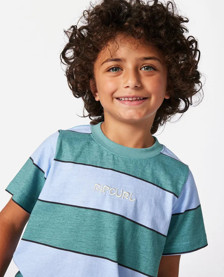 Rip Curl Grom Energy Stripe Tee - Boy | Blue Lagoon