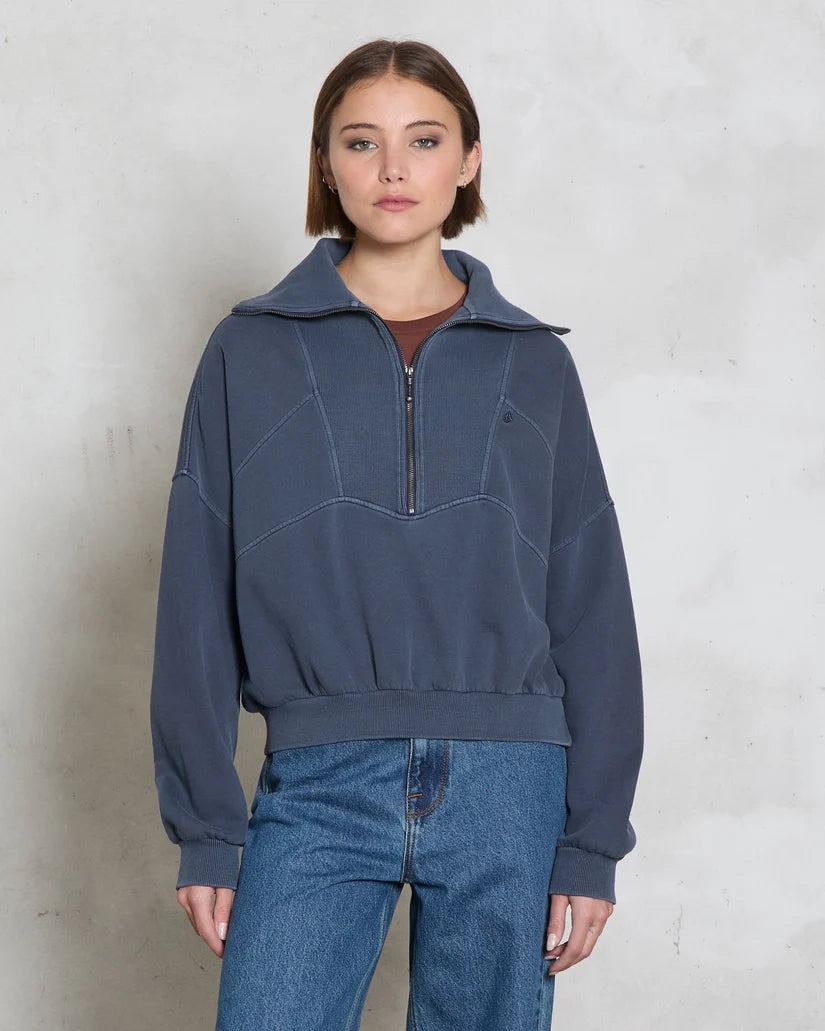 Volcom - Reetrocity Quarter Zip | Storm Blue