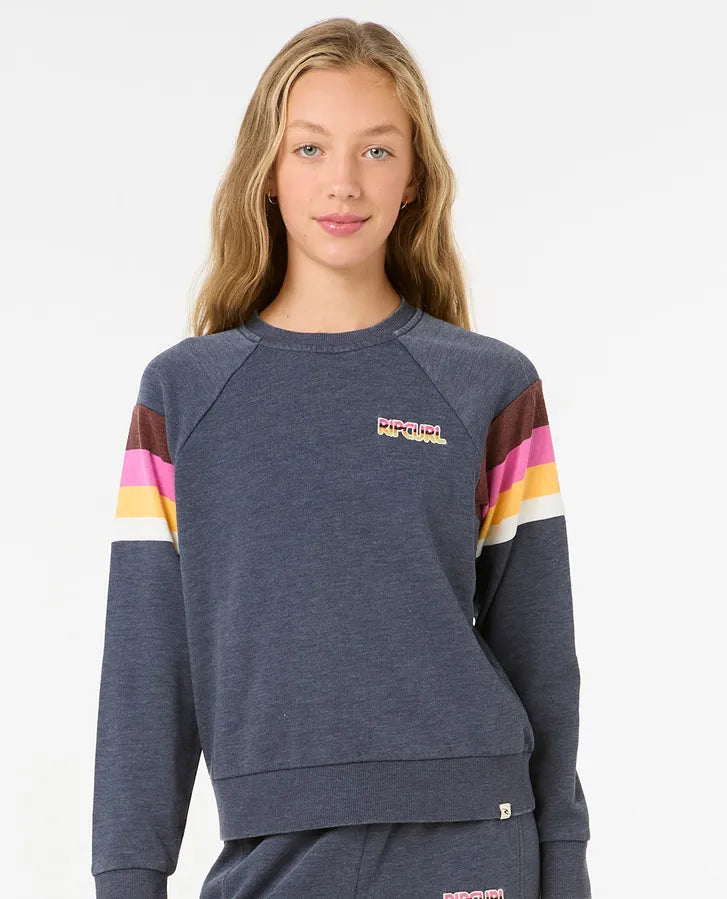 Rip Curl Las Dalias Raglan Crew - Girl | Navy