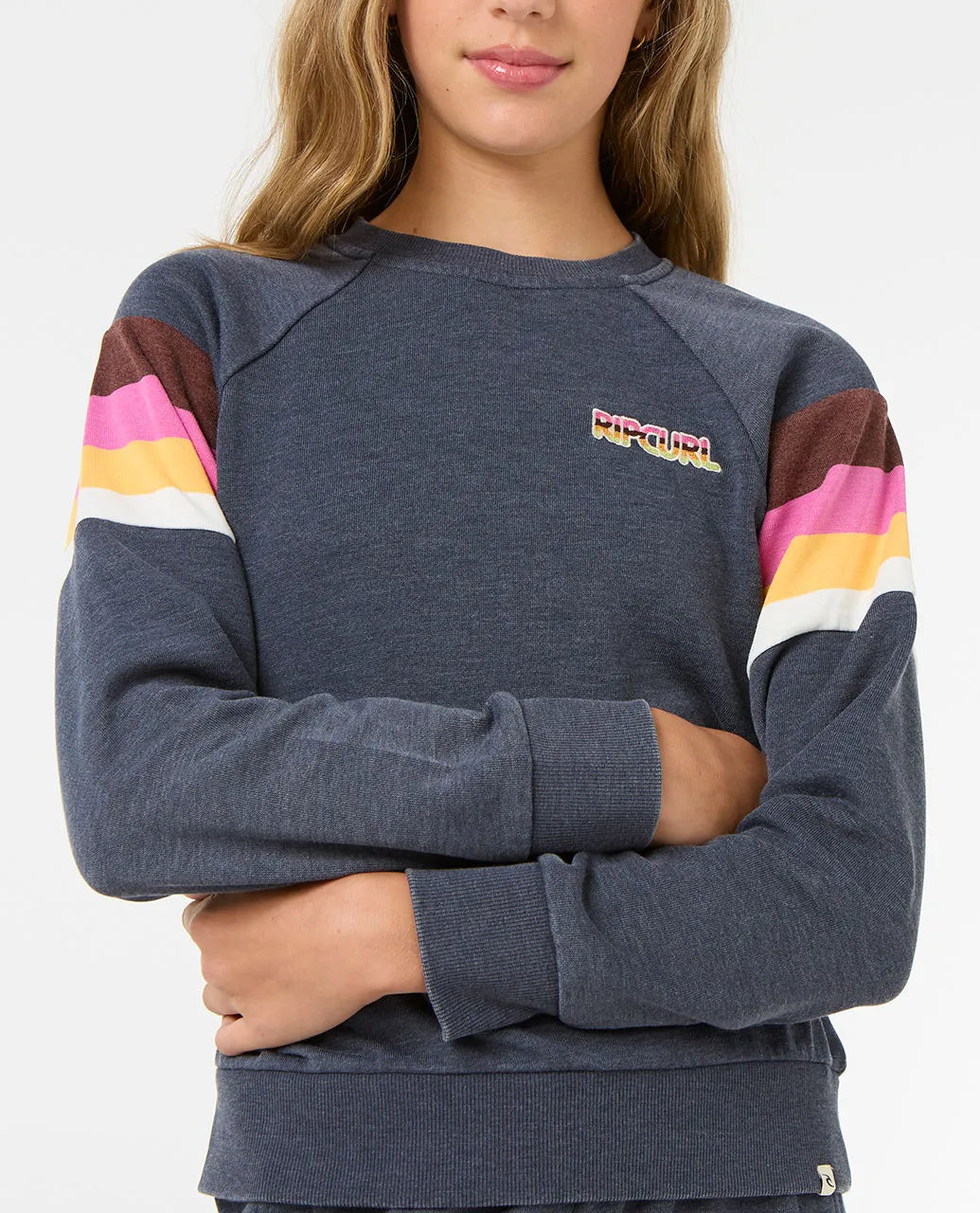 Rip Curl Las Dalias Raglan Crew - Girl | Navy