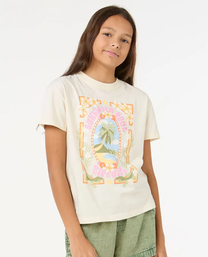 Rip Curl Island Bliss Art Tee - Girl | Bone