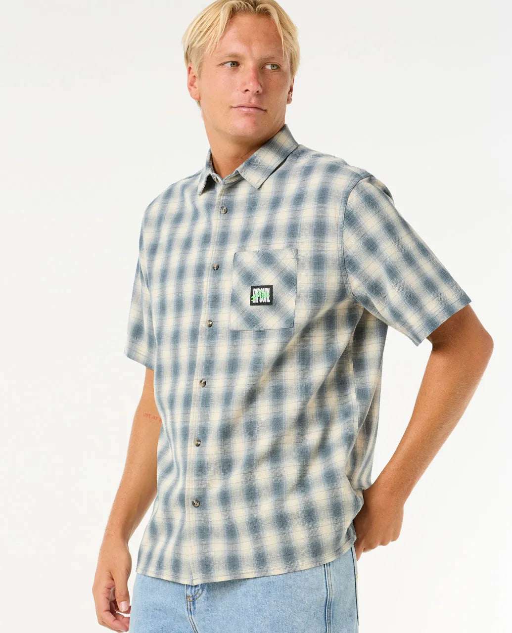 Rip Curl Raw Energy S/S Plaid Shirt | Bone