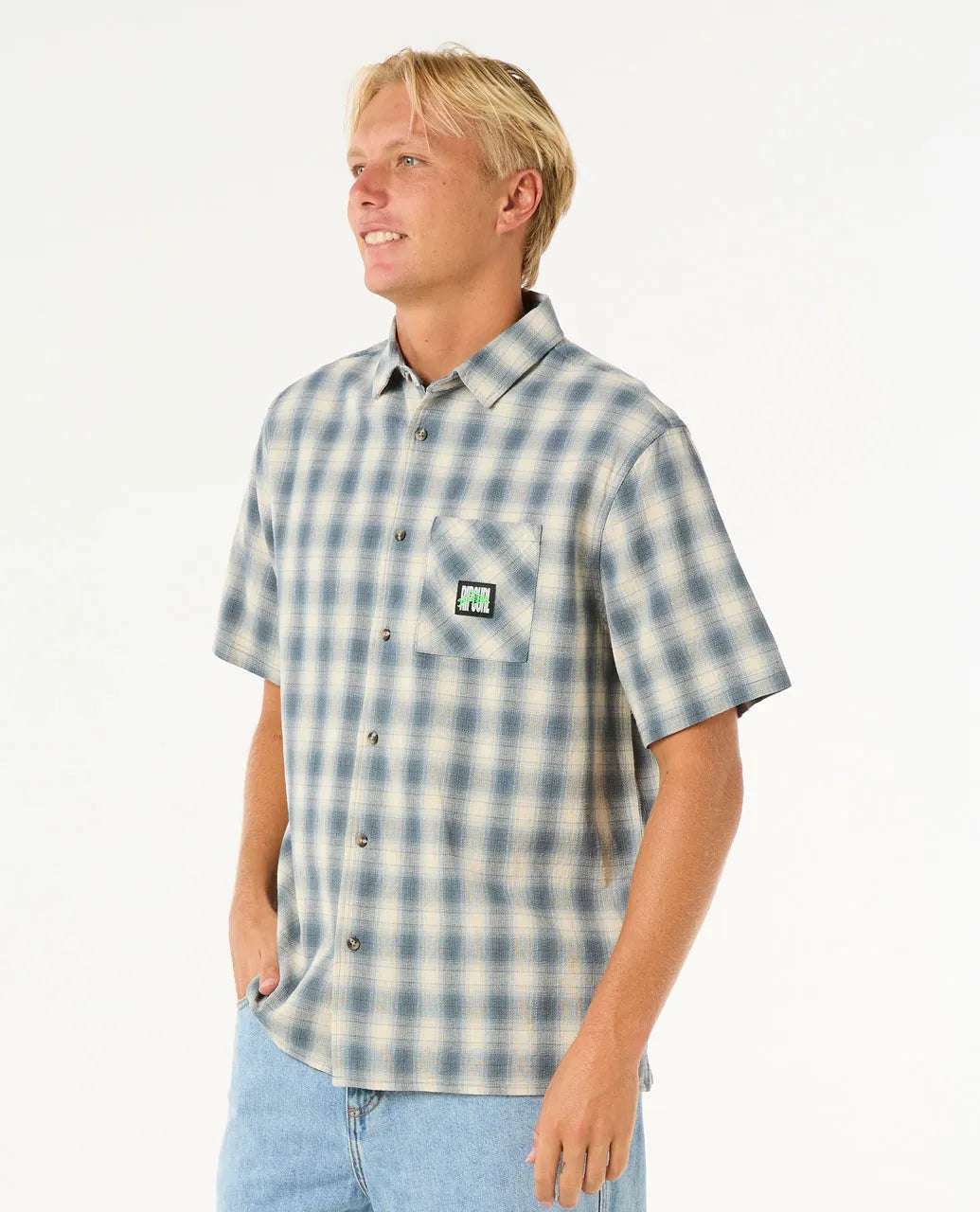 Rip Curl Raw Energy S/S Plaid Shirt | Bone