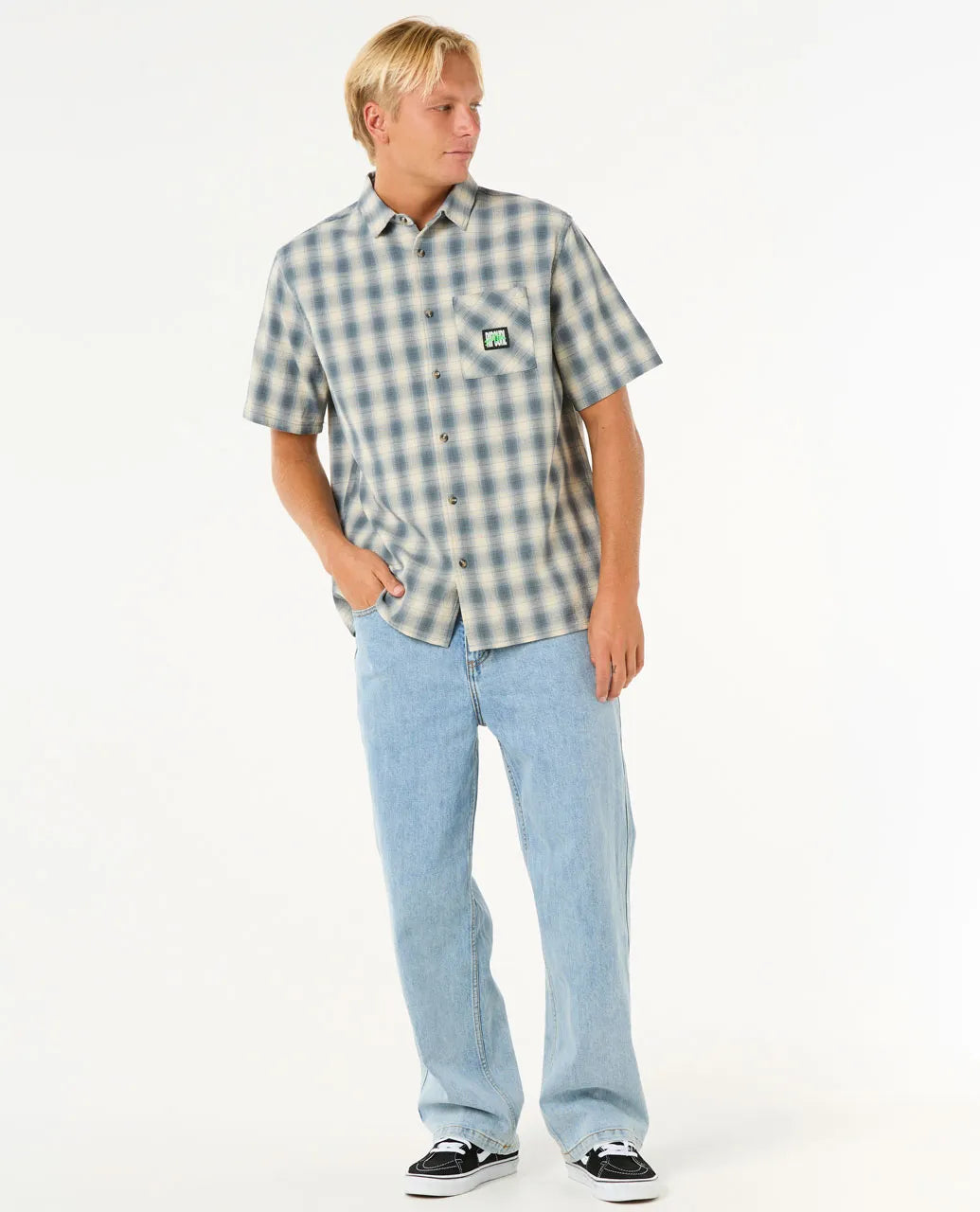 Rip Curl Raw Energy S/S Plaid Shirt | Bone