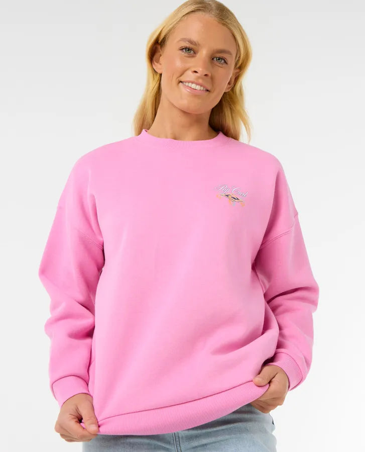 Rip Curl Hibiscus Diamond Heritage Crew | Pink