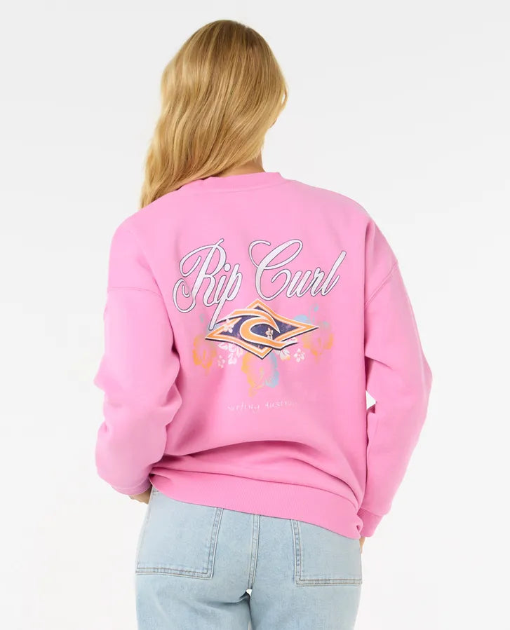 Rip Curl Hibiscus Diamond Heritage Crew | Pink