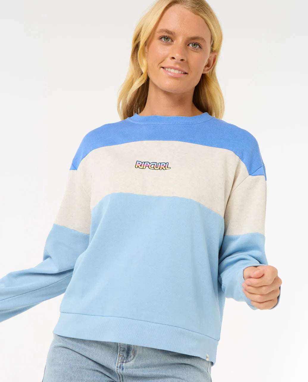 Rip Curl Las Dalias Colourblock Crew | Oatmeal Marle