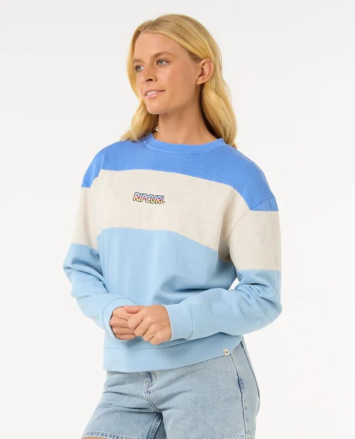 Rip Curl Las Dalias Colourblock Crew | Oatmeal Marle