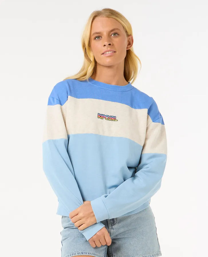 Rip Curl Las Dalias Colourblock Crew | Oatmeal Marle