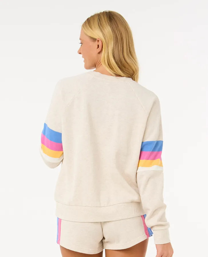 Rip Curl Las Dalias Raglan Crew | Oatmeal Marle