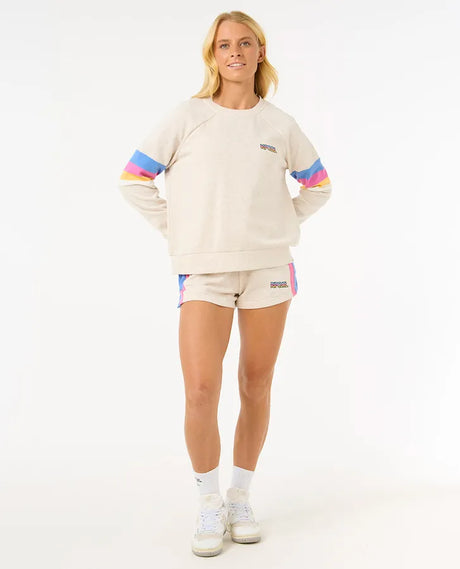 Rip Curl Las Dalias Raglan Crew | Oatmeal Marle