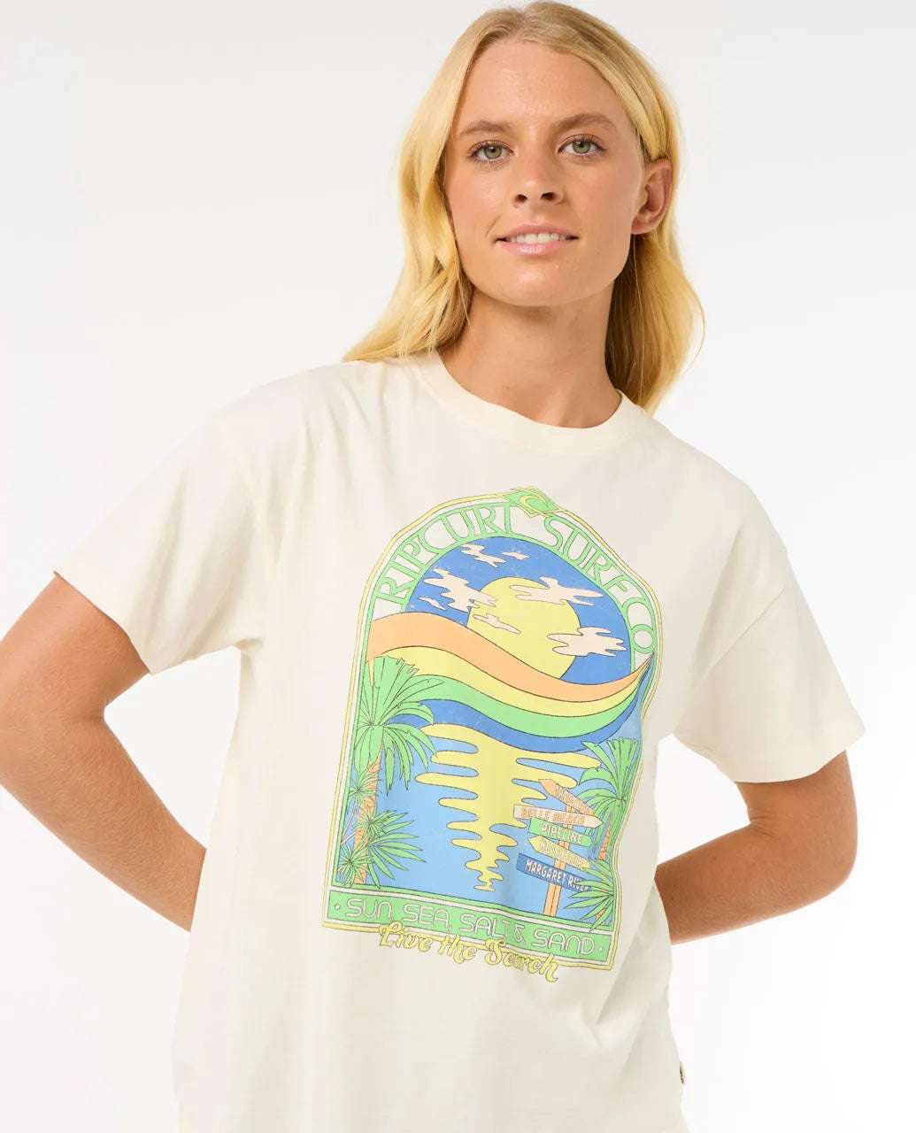 Rip Curl Sun & Sea Relaxed Tee | Bone