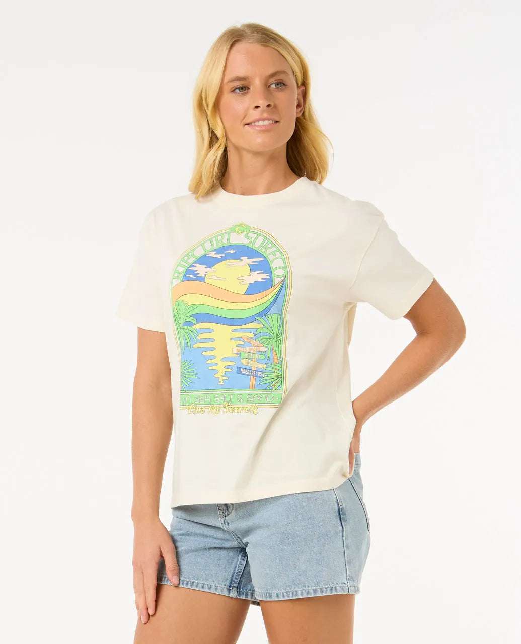 Rip Curl Sun & Sea Relaxed Tee | Bone