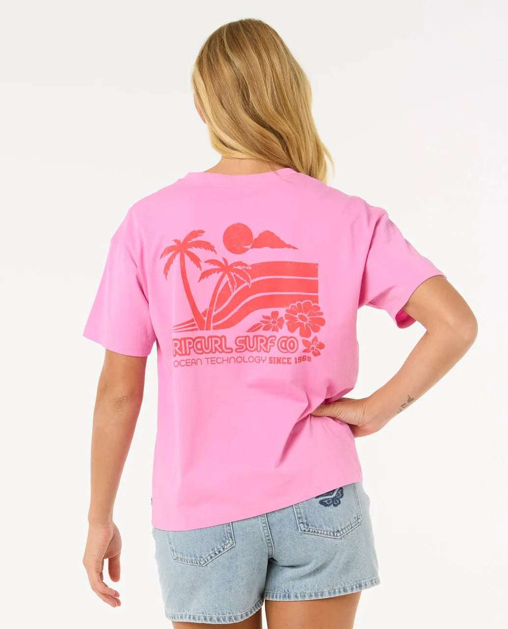 Rip Curl Ocean Tech Relaxed Tee | Pink