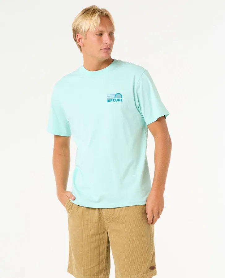 Rip Curl Surf Revival Stacked Tee | Light Aqua