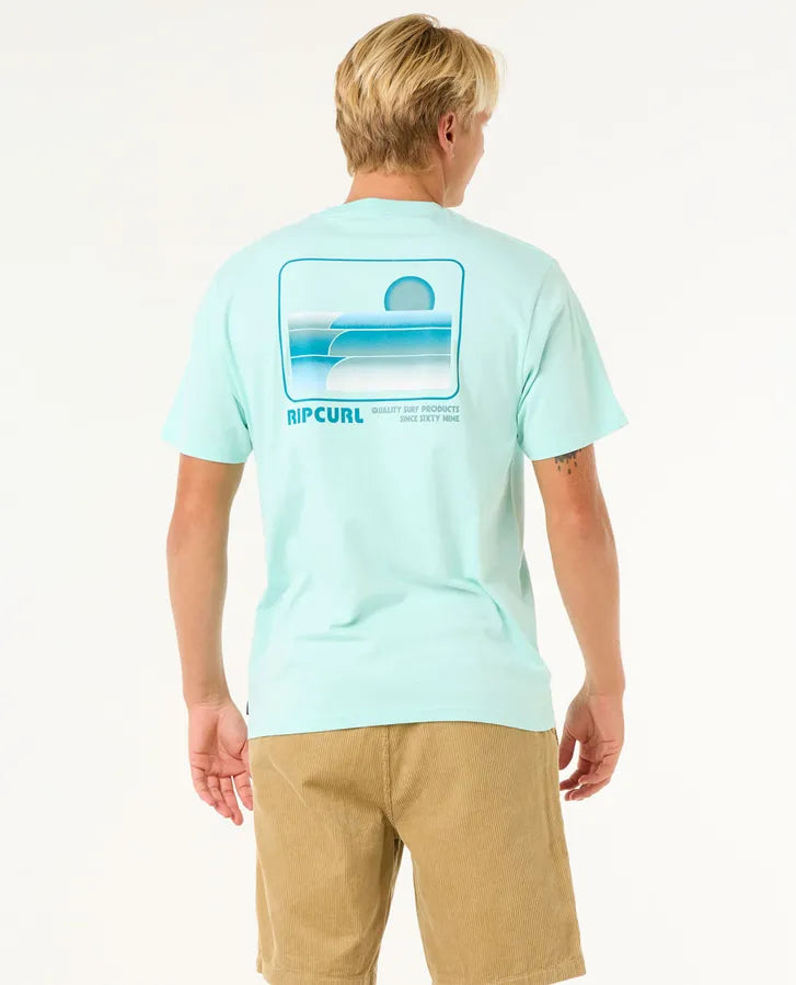Rip Curl Surf Revival Stacked Tee | Light Aqua
