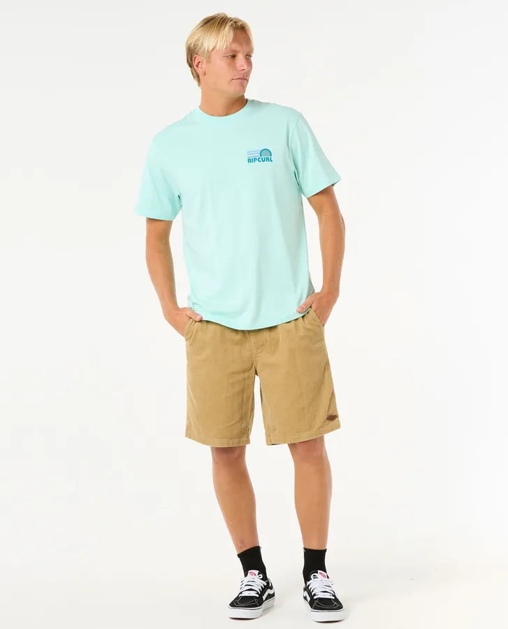Rip Curl Surf Revival Stacked Tee | Light Aqua