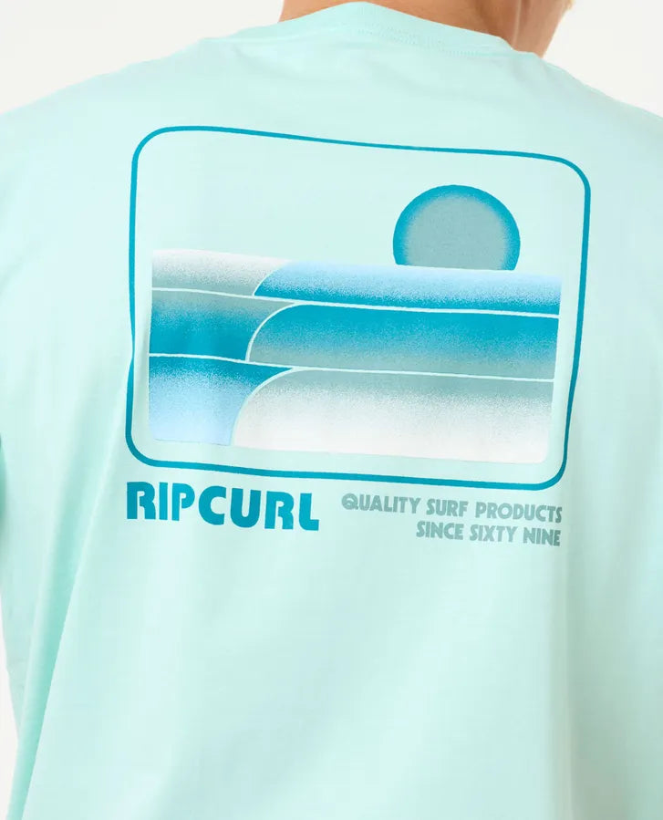 Rip Curl Surf Revival Stacked Tee | Light Aqua
