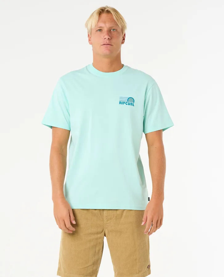Rip Curl Surf Revival Stacked Tee | Light Aqua