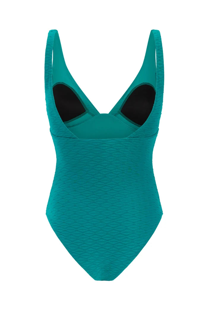 Protest Tactic One-Piece Swimsuit | Peacock Green