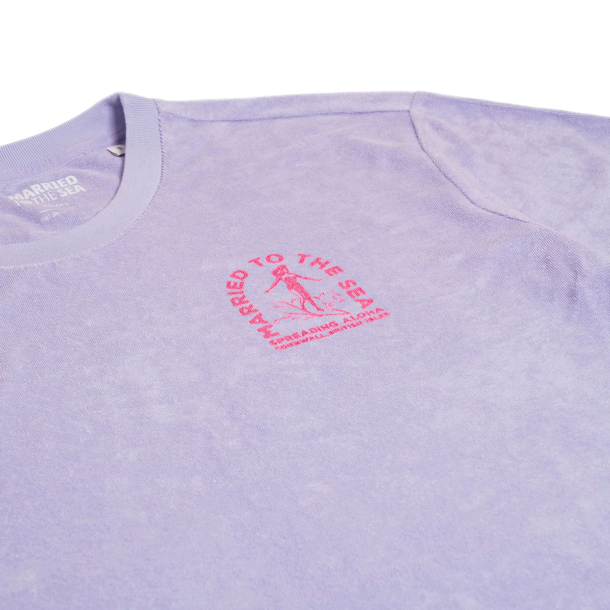 Surfer Girl Terry Towel T-Shirt | Parma Purple