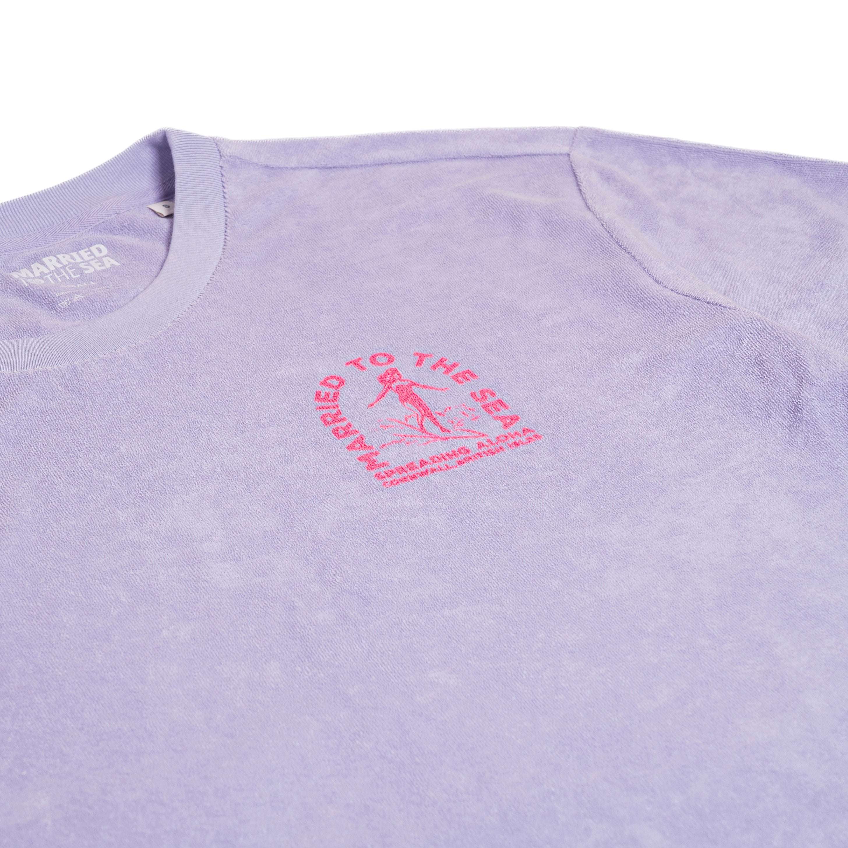 Surfer Girl Terry Towel T-Shirt | Parma Purple