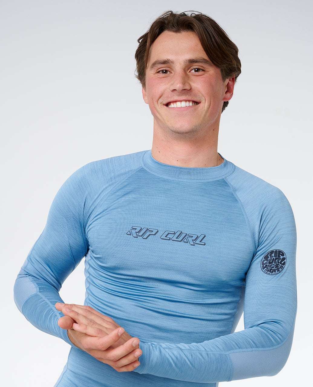 Rip Curl - Dawn Patrol UPF Perf Long Sleeve Rash Vest | Faded Denim