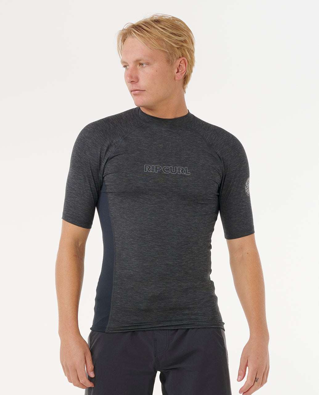 Rip Curl - Dawn Patrol UPF Perf Short Sleeve Rash Vest | Black Marle
