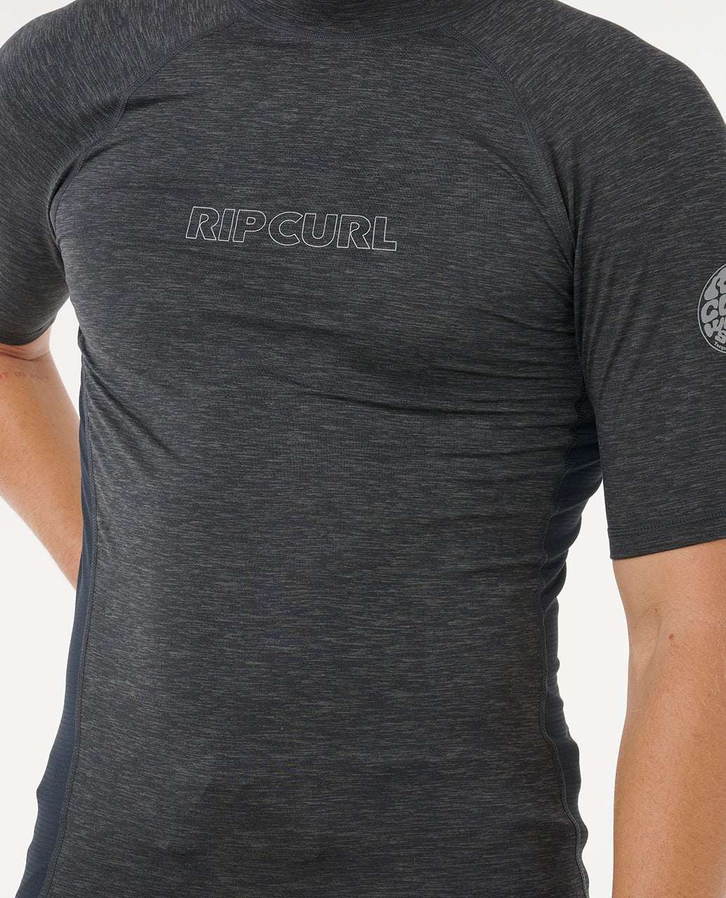 Rip Curl - Dawn Patrol UPF Perf Short Sleeve Rash Vest | Black Marle