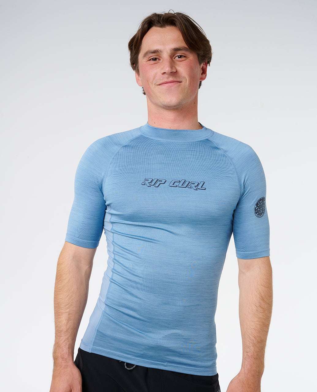 Rip Curl - Dawn Patrol UPF Perf Short Sleeve Rash Vest | Faded Denim