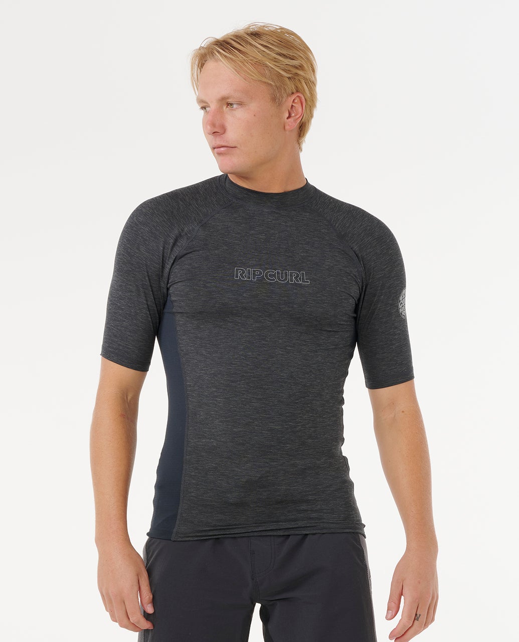 Rip Curl - Dawn Patrol UPF Perf Short Sleeve Rash Vest | Black Marle