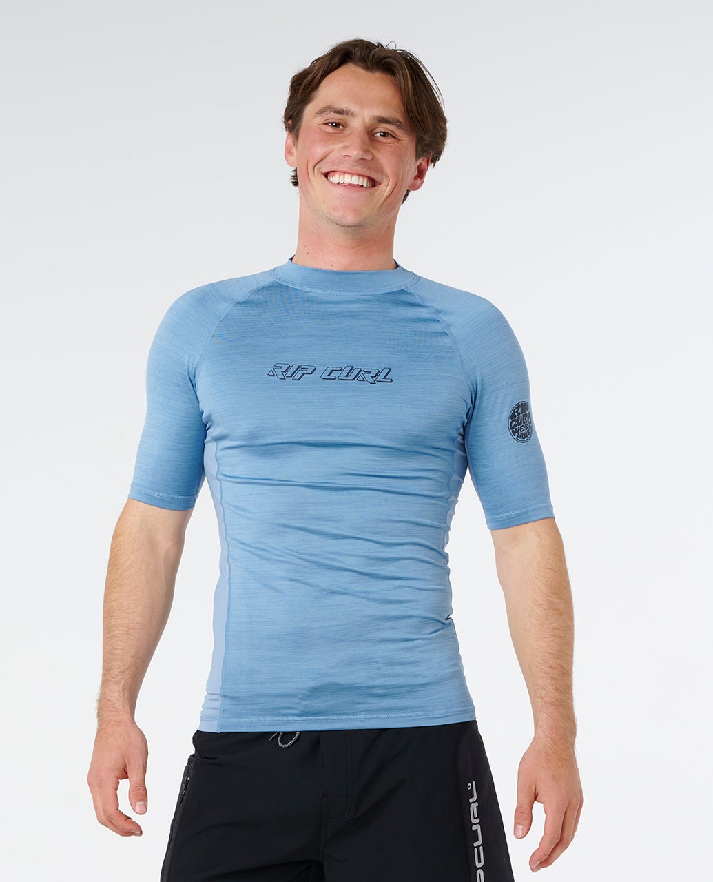 Rip Curl - Dawn Patrol UPF Perf Short Sleeve Rash Vest | Faded Denim