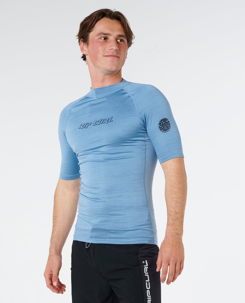 Rip Curl - Dawn Patrol UPF Perf Short Sleeve Rash Vest | Faded Denim