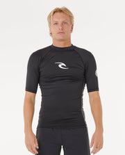 Rip Curl - Waves UPF Perf Short Sleeve Rash Vest | Black