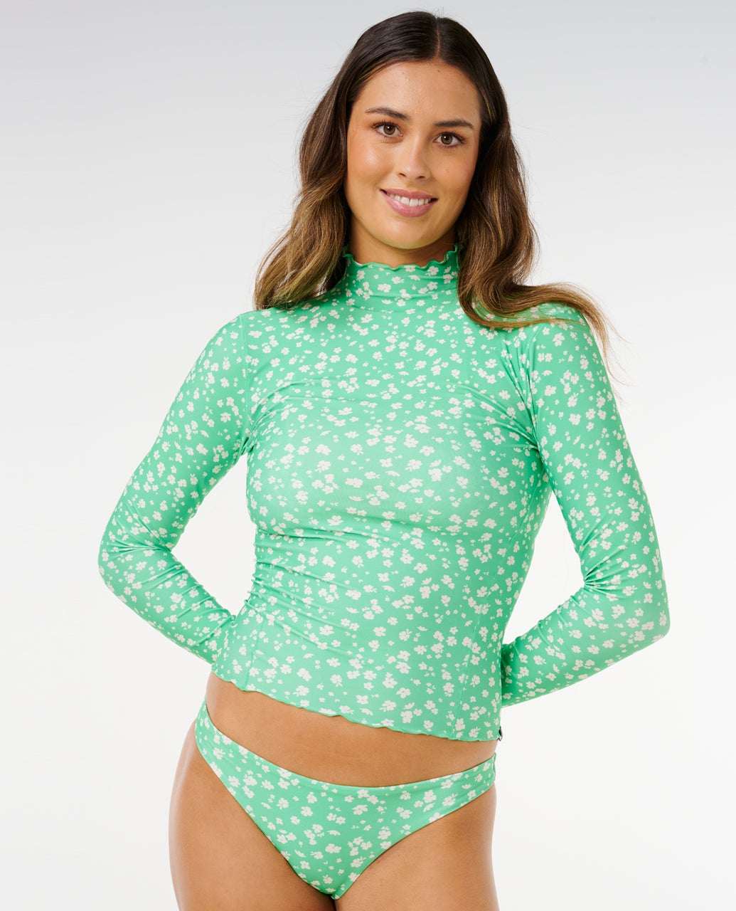 Rip Curl - Women's Surf Side UPF long Sleeve Rash Vest | Light Green