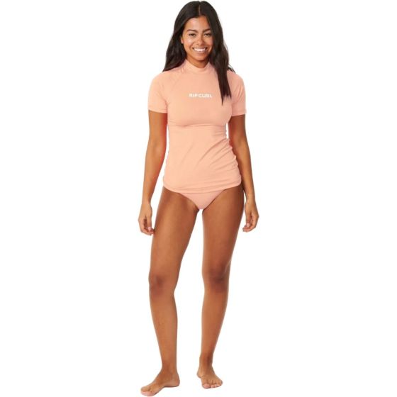 Rip Curl - Classic Surf Short Sleeve UPF Rash Guard | Bright Peach