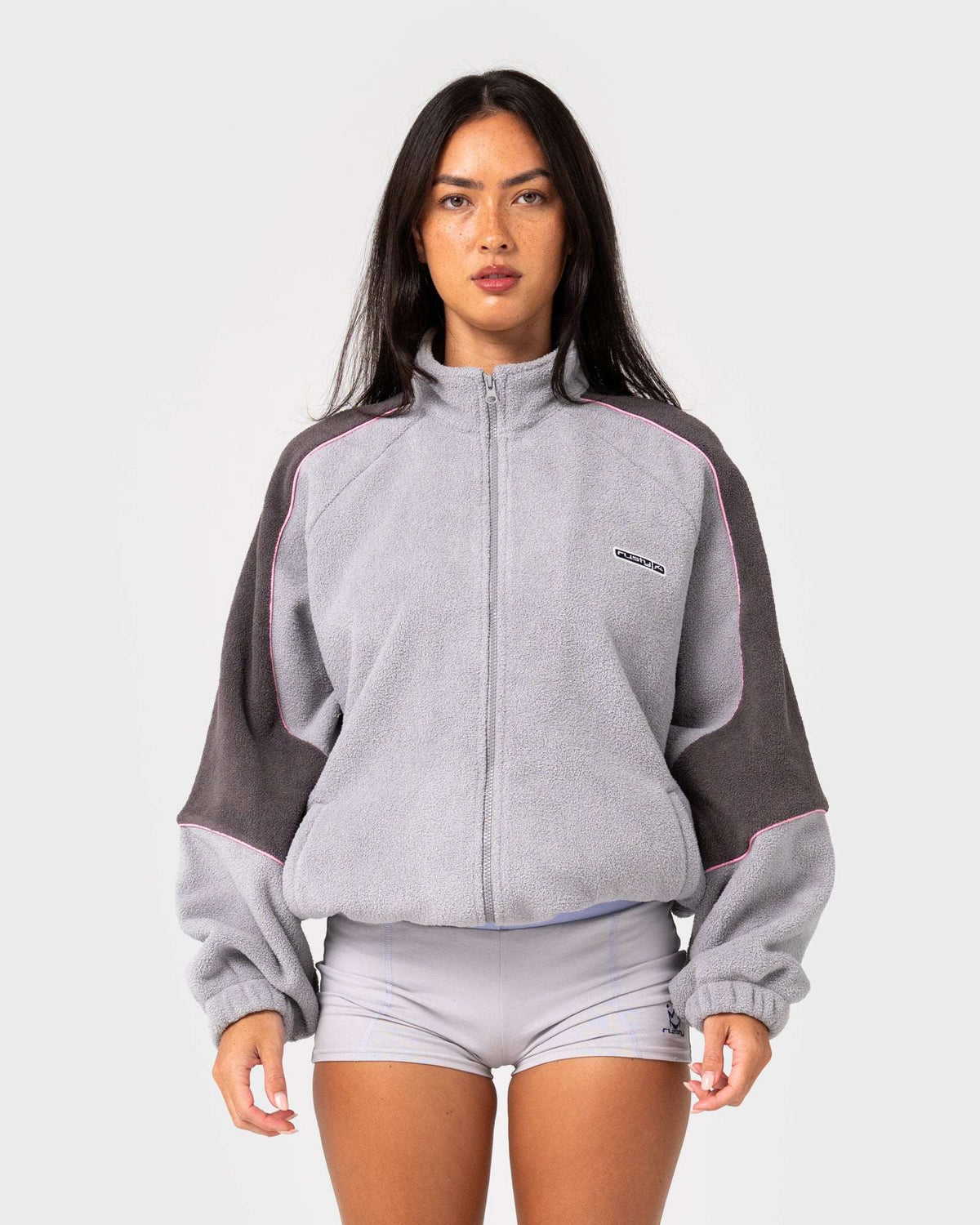 Rusty - Coach Zip Through Sherpa Fleece | Ultimate Grey