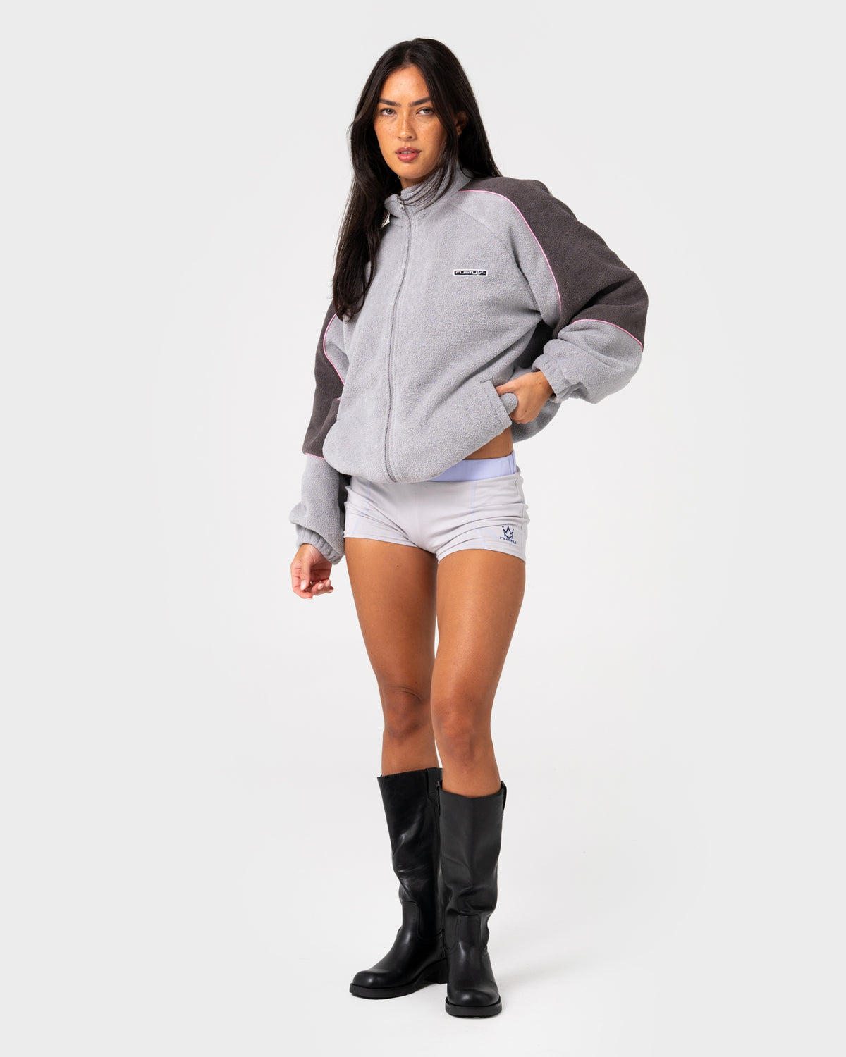 Rusty - Coach Zip Through Sherpa Fleece | Ultimate Grey