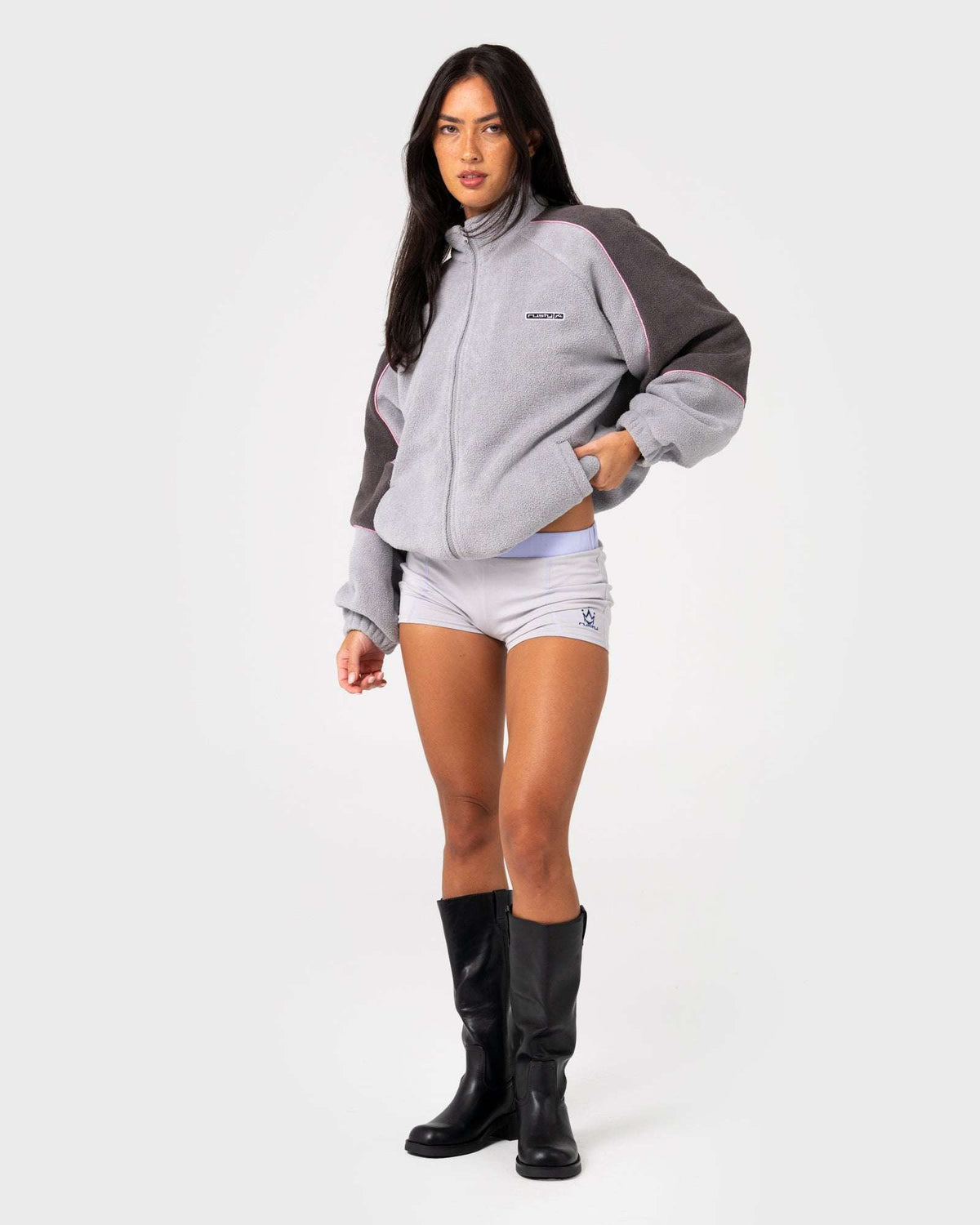 Rusty - Coach Zip Through Sherpa Fleece | Ultimate Grey
