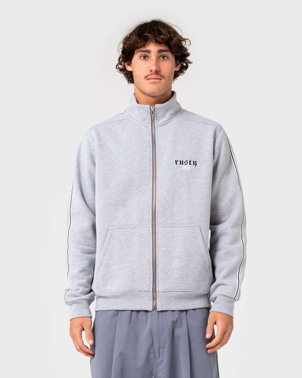Rusty - Tracka Zip-Thru Fleece | Grey Marle