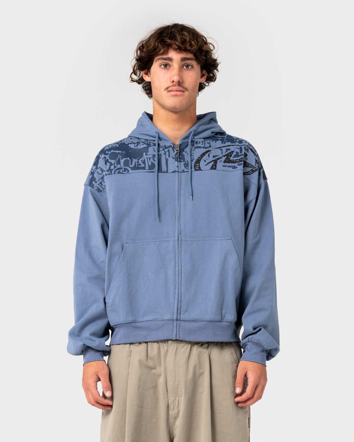 Rusty - Chief Keef Lightweight Zip-Thru Hoodie | Shadow Blue