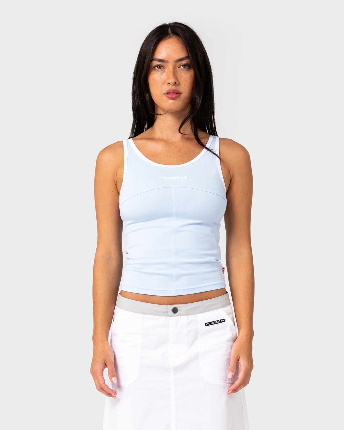 Rusty - Score Contrast Tank | Ice Blue